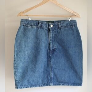 Ralph Lauren Country Denim Jean Skirt – Rare Vintage Tag – Button Front